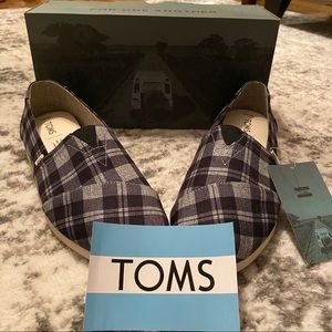 TOMS Black Plaid Cloudbound Alpargata